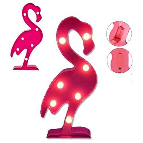 Decoração Enfeite Festa Luminária Led Abajur Flamingo Rosa