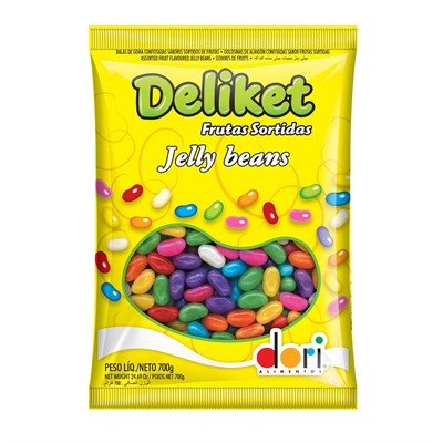 Deliket Jelly Beans - Bala de Goma Confeitada - Embalagem 700 Gr
