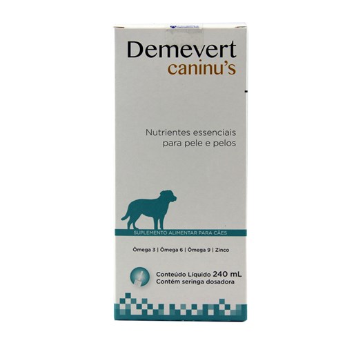 Demevert Caninu's 240ml Avert Suplemento para Pele Cães