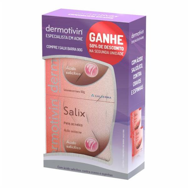 Dermotivin Sabonete em Barra Salix 90g+ 50% 2 Un