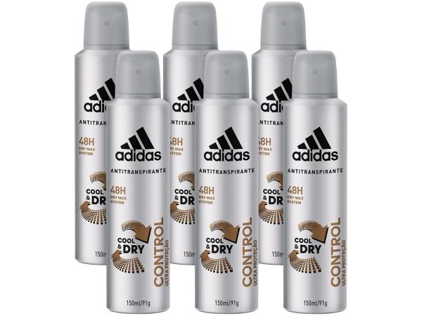 Tudo sobre 'Desodorante Aerosol Antitranspirante Masculino - Adidas Control Cool Dry 150ml 6 Unidades'