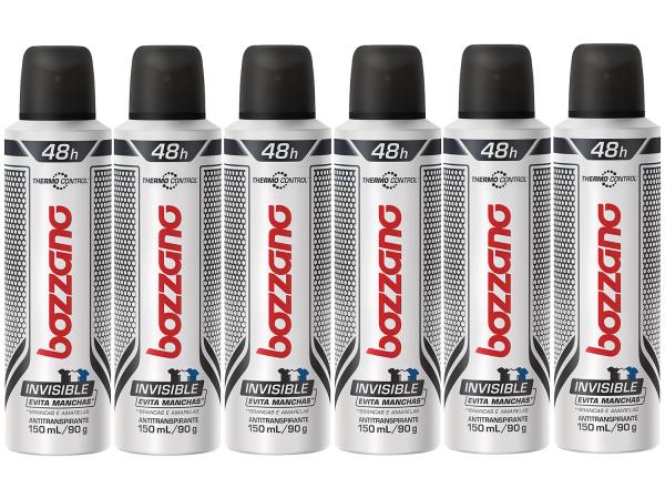 Tudo sobre 'Desodorante Aerosol Antitranspirante Masculino - Bozzano Thermo Control Invisible 90g 6 Unidades'