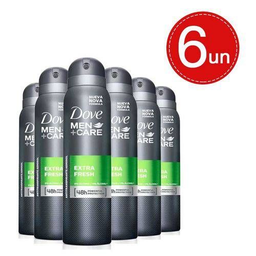 Desodorante Aerosol Dove Men Extra Fresh 89g/150ml 6 Unidades