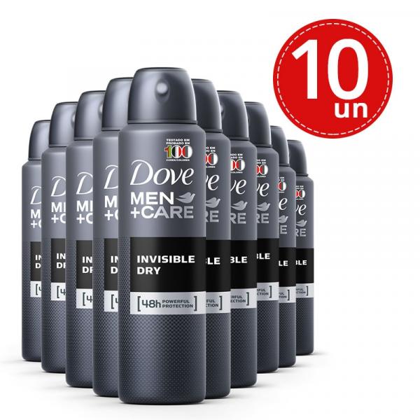 Desodorante Aerosol Dove Men Invisible Dry 89g/150ml - 10 Unidades