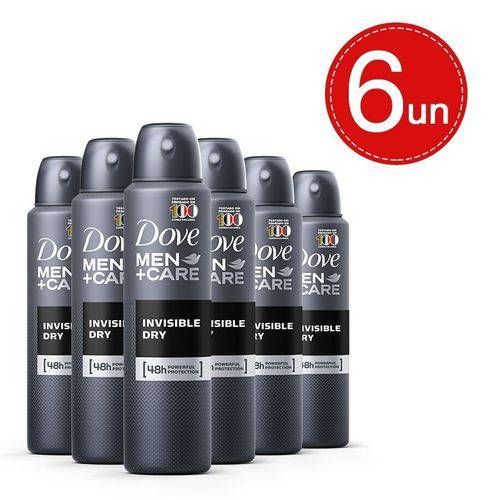 Desodorante Aerosol Dove Men Invisible Dry 89g/151ml 6 Unidades