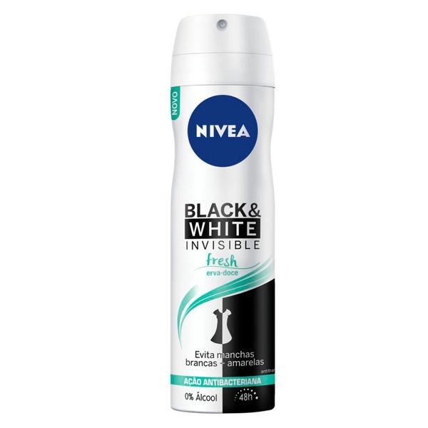 Desodorante Aerosol Nívea Feminino - Invisible For Black White Fresh - Nivea