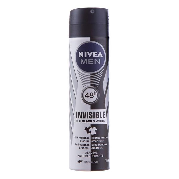 Desodorante Aerosol Nivea Invisible Black e White Men 150Ml