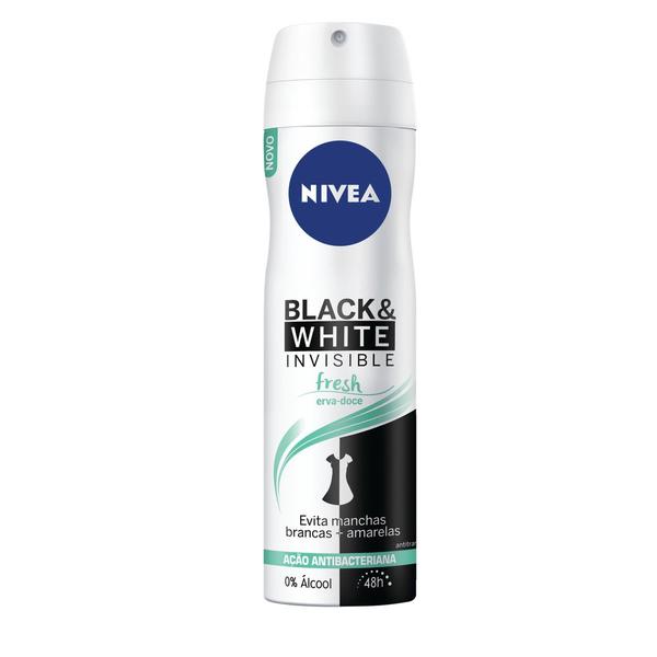 Desodorante Aerosol Nivea Invisible Black White Fresh 150ml - Nívea