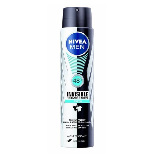 Desodorante Aerosol Nivea Men Invisible Black White Fresh 150ml - Nívea