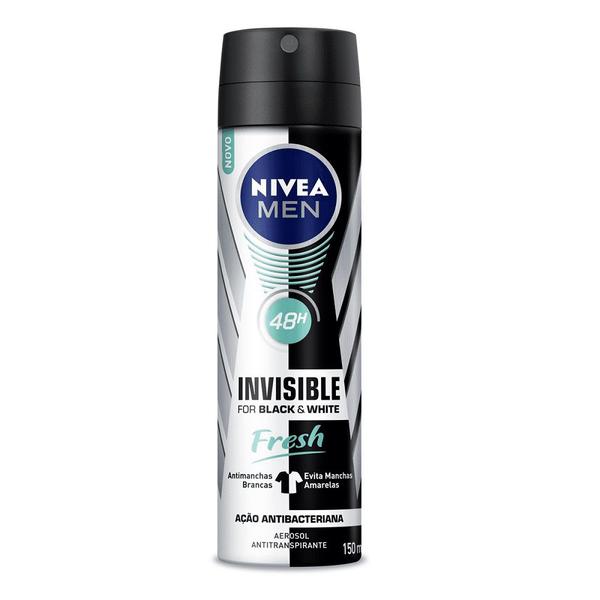 Desodorante Aerosol Nivea Men Invisible Black White Fresh - 150ml