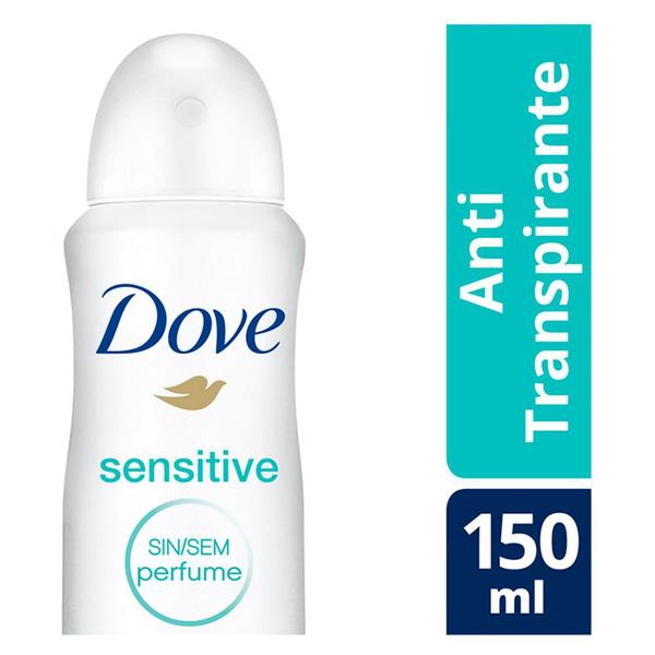 Desodorante Antitranspirante Aerosol Dove Sensitive Sem Perfume