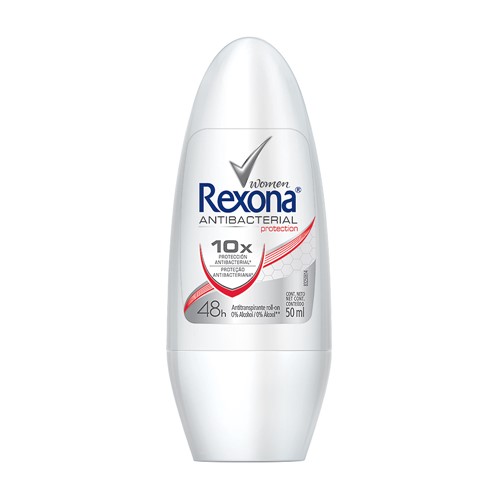 Desodorante Antitranspirante Rexona Antibacterial Protection Women Roll-on com 50ml