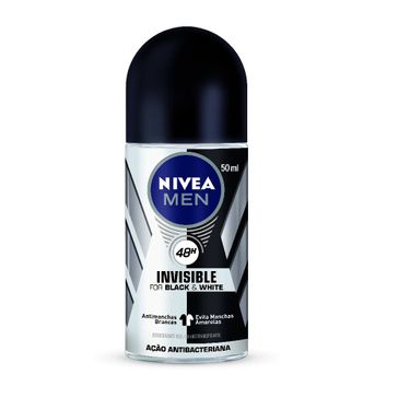 Desodorante Antitranspirante Roll On Nivea Invisible For Black & White Nivea Men 50ml