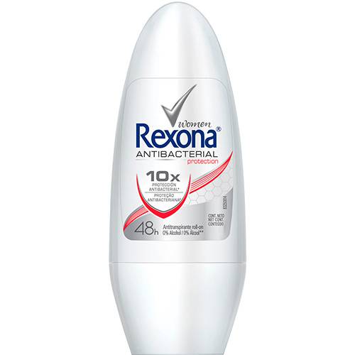 Tamanhos, Medidas e Dimensões do produto Desodorante Antitranspirante Roll On Rexona Women Antibacterial Protection 50ml