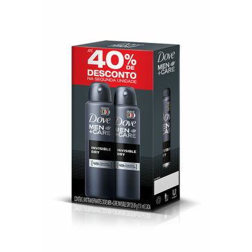 Desodorante Dove Aerosol Men Invisible Dry 89g 2 Unidades com 50% de Desconto no Segundo