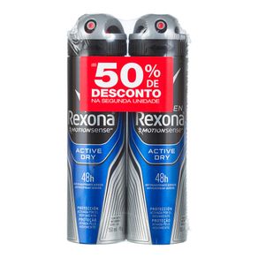 Desodorante Masculino Aerosol Active Rexona com 2 Unidades 90g Cada