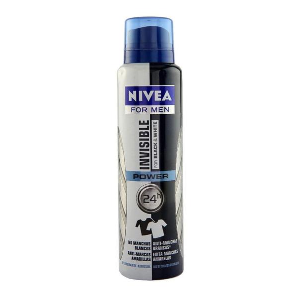 Desodorante Masculino Aerosol Invisible For Black & White 24h 150ml - Nivea