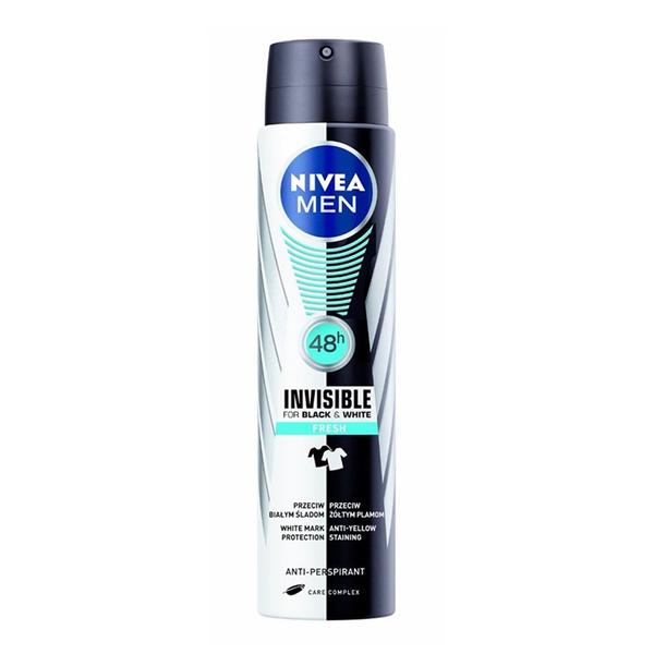 Desodorante Nivea For Men Black White Fresh Aerosol - 150ml