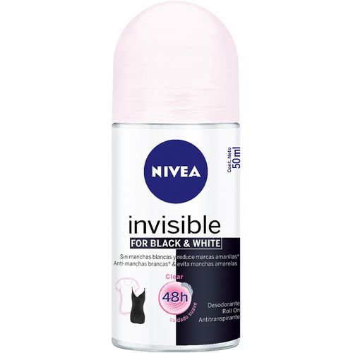 Desodorante Nivea Roll-on Feminino Invisible Black Clear 50 Ml Desodorante Nivea Roll On Feminino Invisible Black Clear 50 Ml