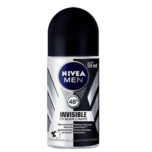Tudo sobre 'Desodorante Nivea Roll-on Invisible Black & White For Men'