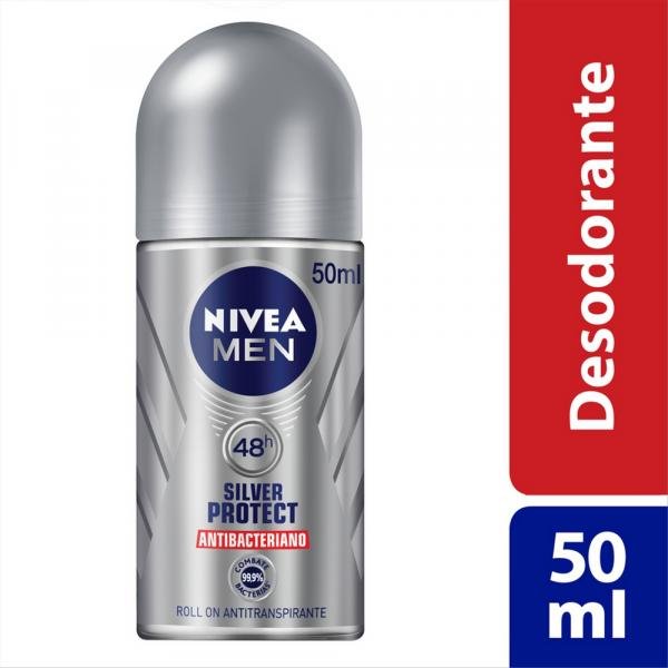 Desodorante Nivea Roll On Silver Protect Masculino 50ml