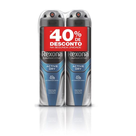 Tudo sobre 'Desodorante Rexona Active Dry Aerossol 90g com 2 Unidades Preço Especial'