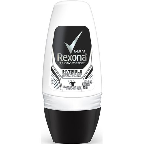 Desodorante Rexona Roll-on Masculino Invisible 50 Ml Desodorante Rexona Roll On Masculino Invisible 50 Ml