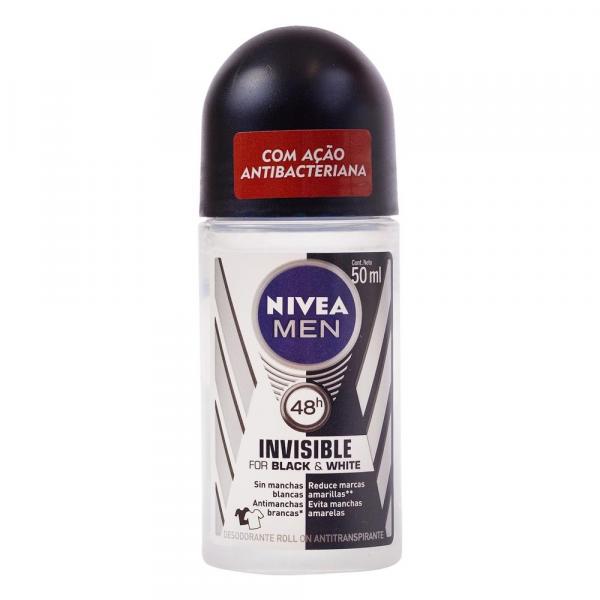 Desodorante Roll On Invisible Black e White Men Nivea 50Ml