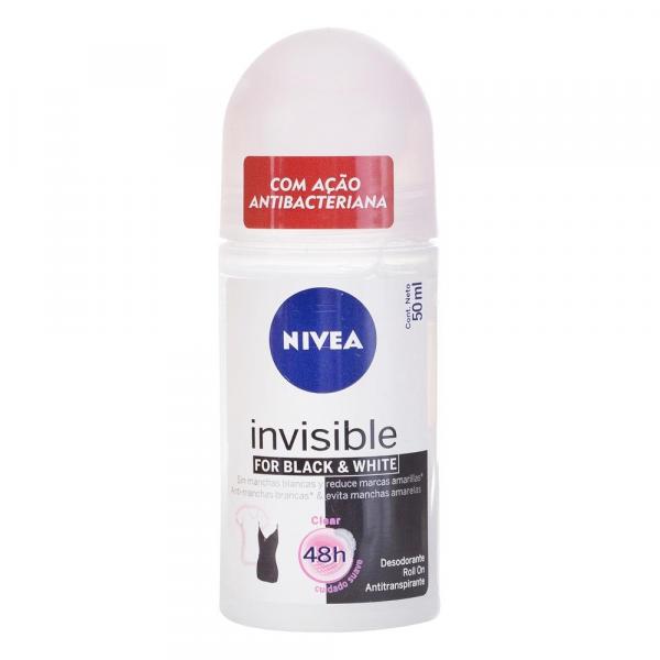 Desodorante Roll On Invisible Black e White Nivea 50Ml