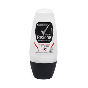 Desodorante Roll On Masculino Antibacterial Invisible Rexona 50g