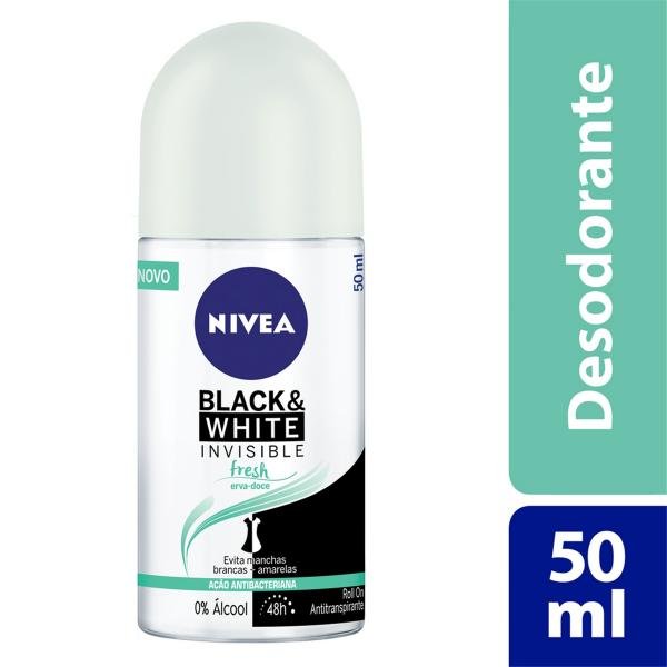 Desodorante Roll On Nivea Invisible Black White Feminino 50ml