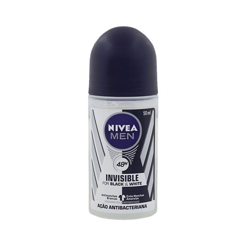 Desodorante Roll-On Nivea Invisible Black & White Masculino 50Ml