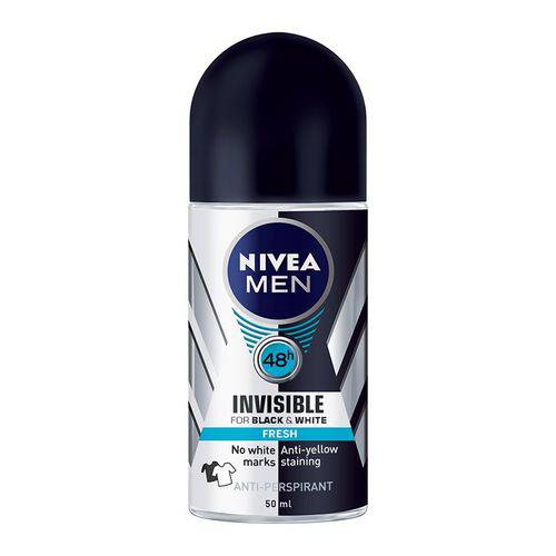 Desodorante Roll On Nivea Men Invisible Black & White Fresh 50ml