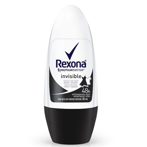 Desodorante Roll On Rexona Invisible Feminino 50Ml