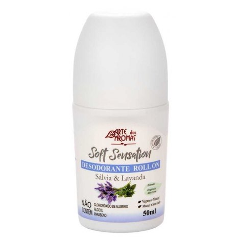 Desodorante Roll-On Vegano e Natural Sálvia e Lavanda 50Ml - Arte dos Aromas
