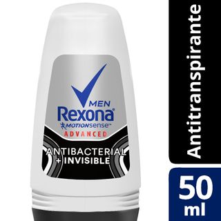 Desodorante Rollon Antitranspirante Rexona Men Antibacteriano Invible 50ml