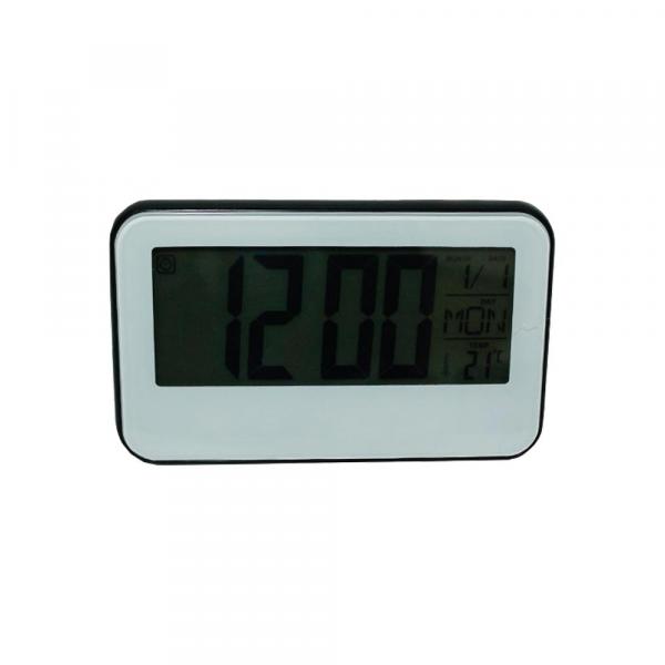 Despertador Digital Lcd C/ Medidor de Temperatura Preto C/ Tela Branca Ds 2618 - Zgp