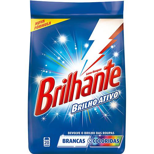 Detergente em Pó Brilhante Brilho Ativo 2kg