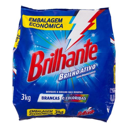 Detergente em Pó Brilhante Brilho Ativo 3kg