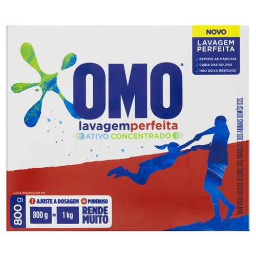 Detergente Po Omo 800g Lavagem Perfeita