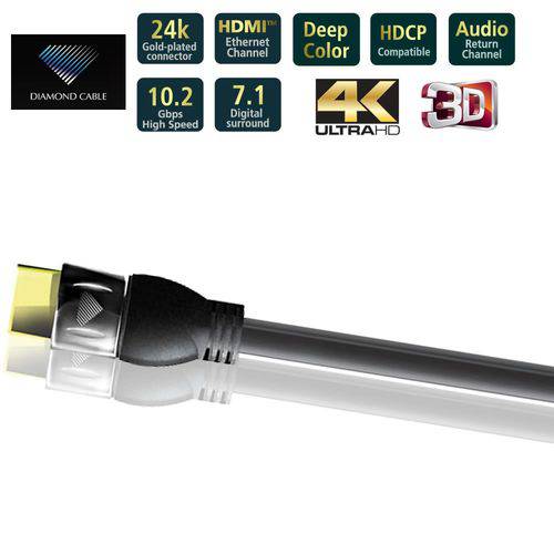 Diamond Cable Jx-1020 1.8 Metros - Cabo Hdmi High Speed com Ethernet 10.2Gbps 3D 4K Arc