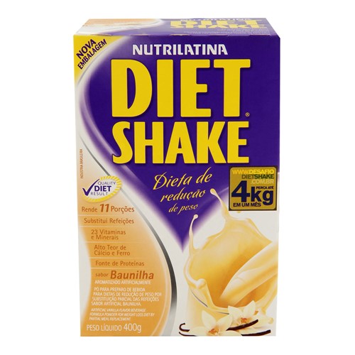 Diet Shake Nutrilatina Baunilha Dieta de Redução de Peso Rende 11 Refeições 400g