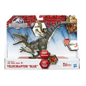 Dinossauro Eletrônico Hasbro Growler Jurassic World Velociraptor Blue - B1634
