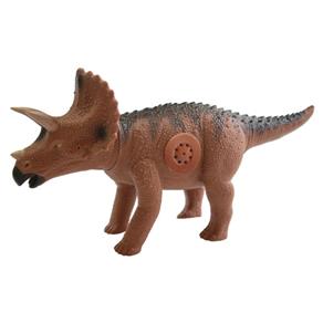 Dinossauro Triceratopo com Dispositivo de Som 36cm Adijomar - Marrom