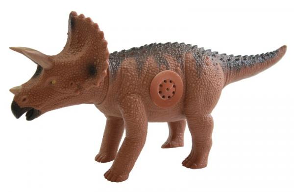 Dinossauro Triceratopo com Dispositivo de Som 36cm Adijomar - Marrom