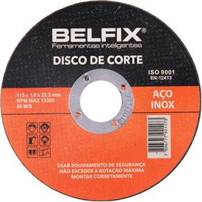 DISCO CORTE 115,0X1,0X22,22 Aço INOX - Belfix