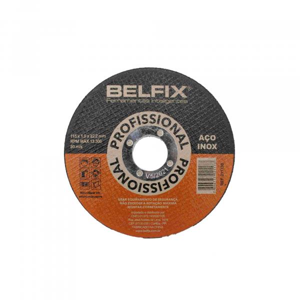 Disco de Corte Inox 4.1/2 Pol - 115 X 1,0 X 22,2 Mm Belfix - 50 Unidades