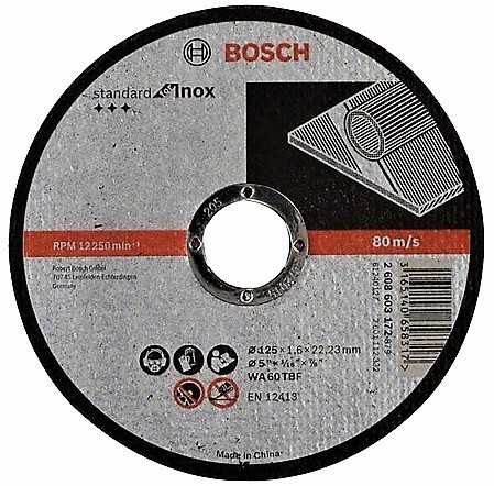 Disco de Corte P/ Inox 125mm Gr.60 - 2 608 603 172 - Bosch