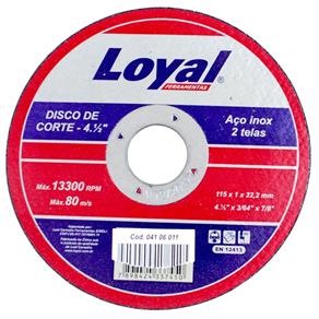 Disco de Corte para Aço Inox 4.1/2 Polegadas Loyal-04106011