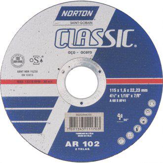 Disco de Corte para Inox 115 X 1,6 X 22 Mm - Ar102 - Norton